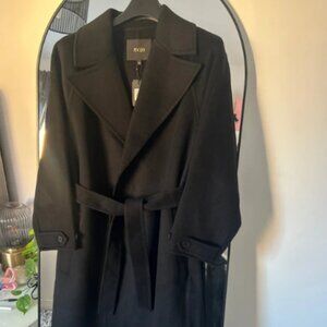 black wool blend coat